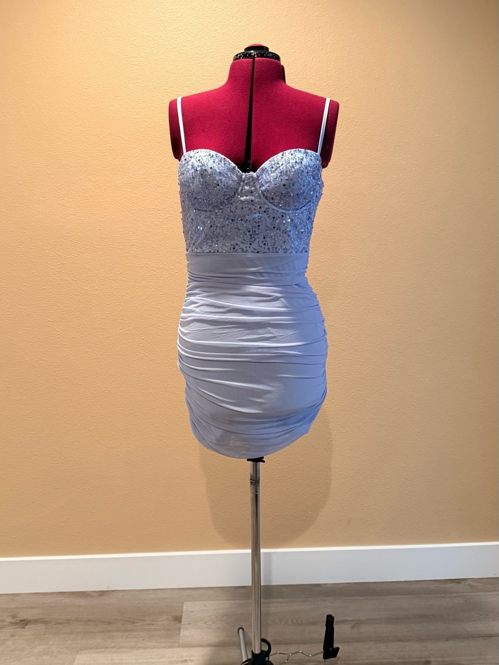 Windsor Light Blue Strapless Sequin Bustier Dress